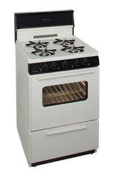 24 in. Freestanding Gas Range in Biscuit