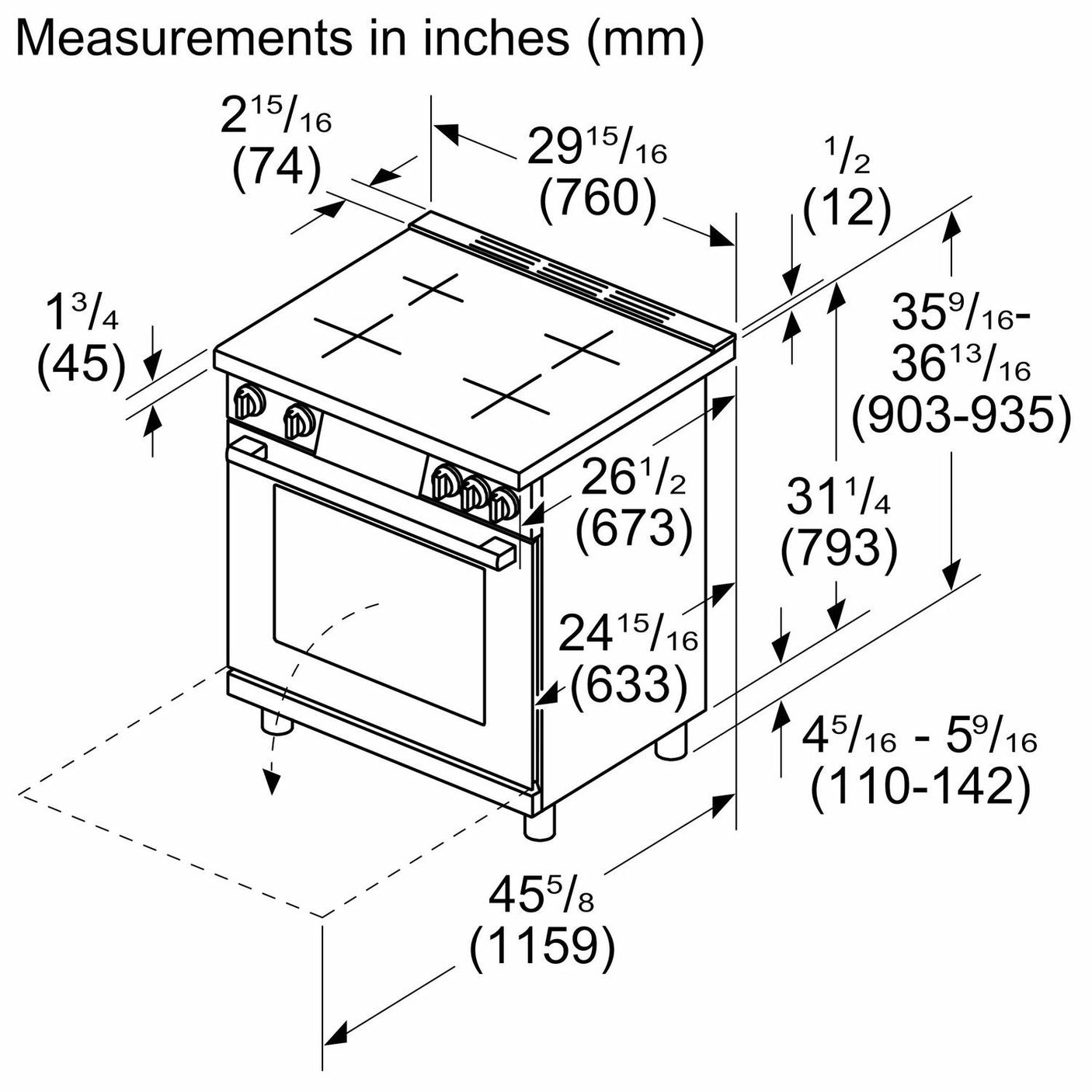 800 Series Induction freestanding range Stainless Steel