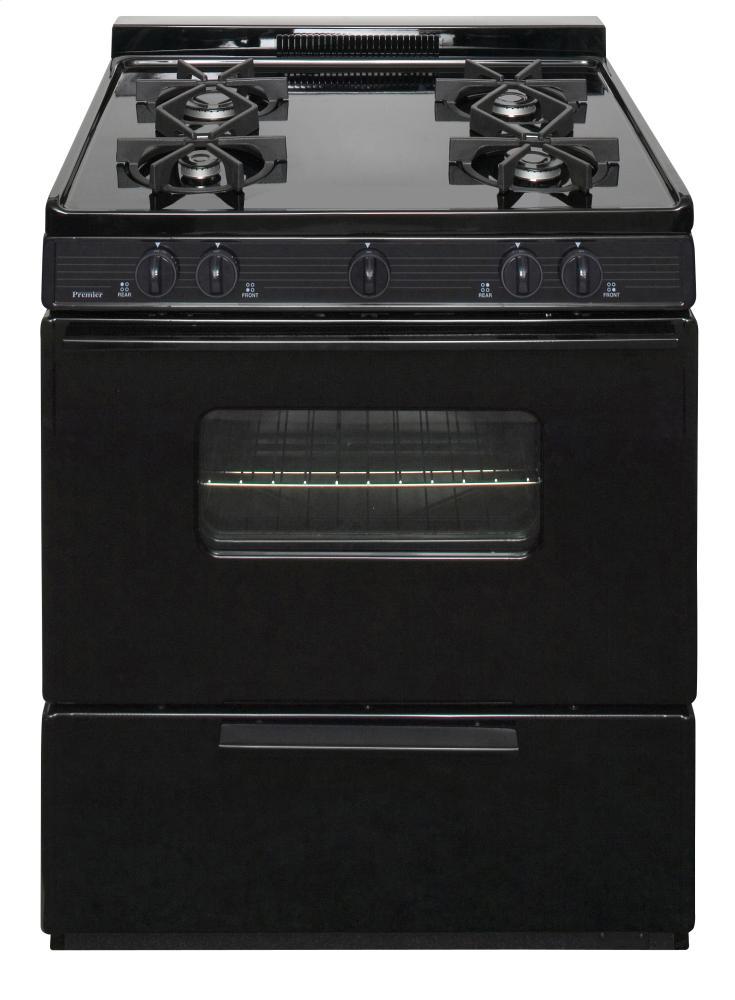 30 in. Freestanding Battery-Generated Spark Ignition Gas Range in Black