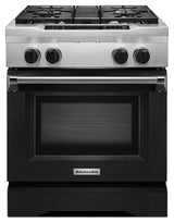 30'' 4-Burner Dual Fuel Freestanding Range, Commercial-Style Imperial Black