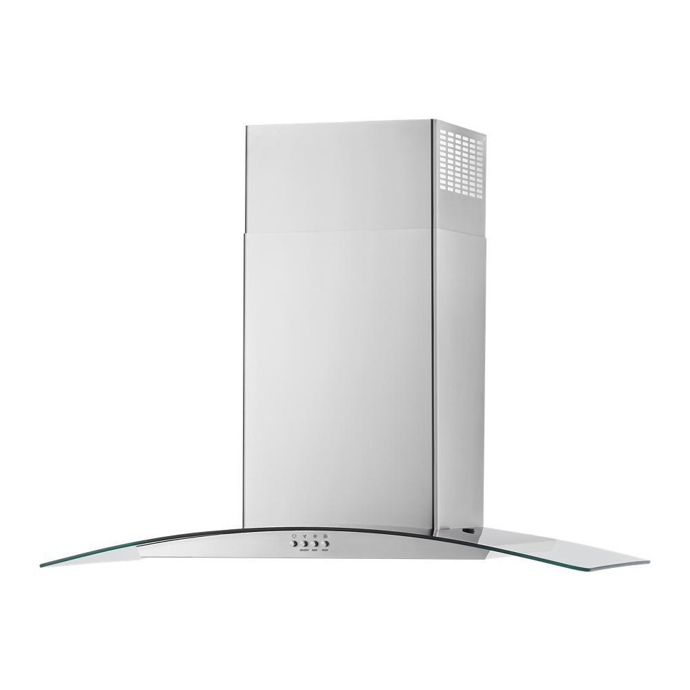 36" Curved Glass Wall Mount Range Hood