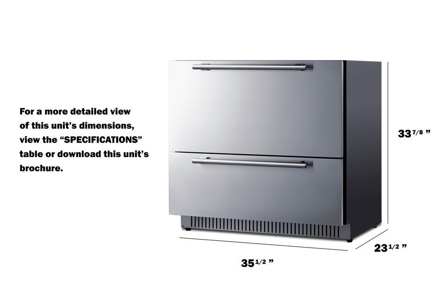 36" Wide 2-drawer All-refrigerator