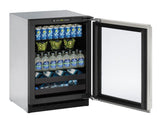 2224bev 24" Beverage Center With Stainless Frame Finish and Field Reversible Door Swing (115 V/60 Hz)