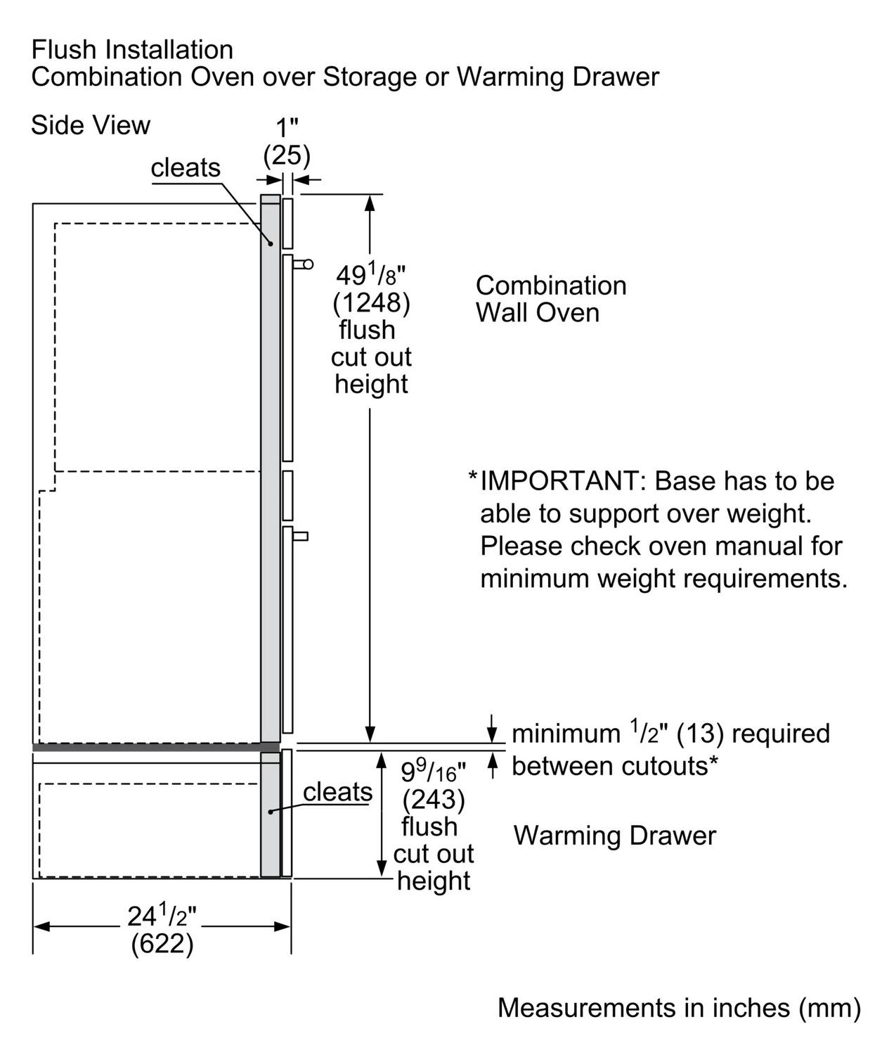 500 Series, 30" Combo, Upper: Microwave, Lower: EU Conv, Knob Control