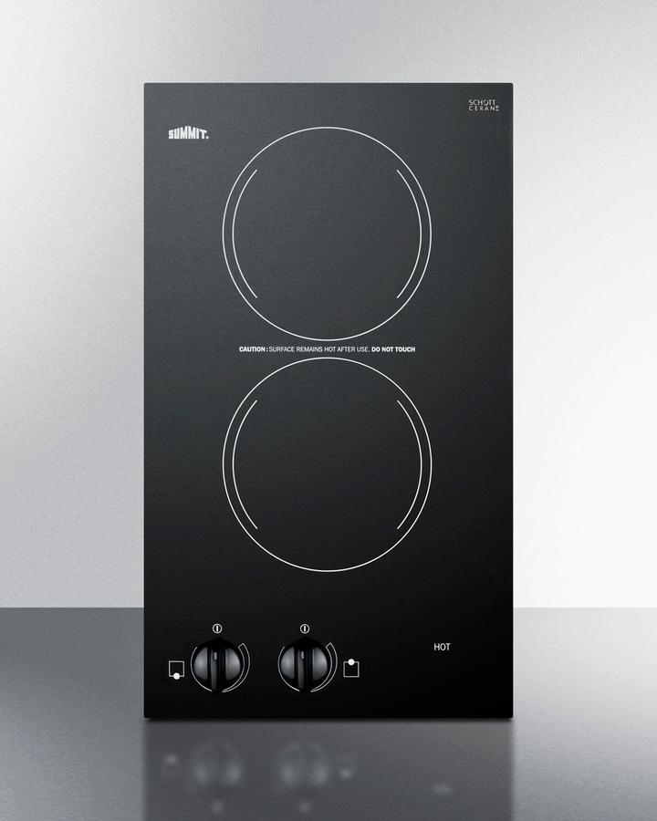 12" Wide 230v 2-burner Radiant Cooktop