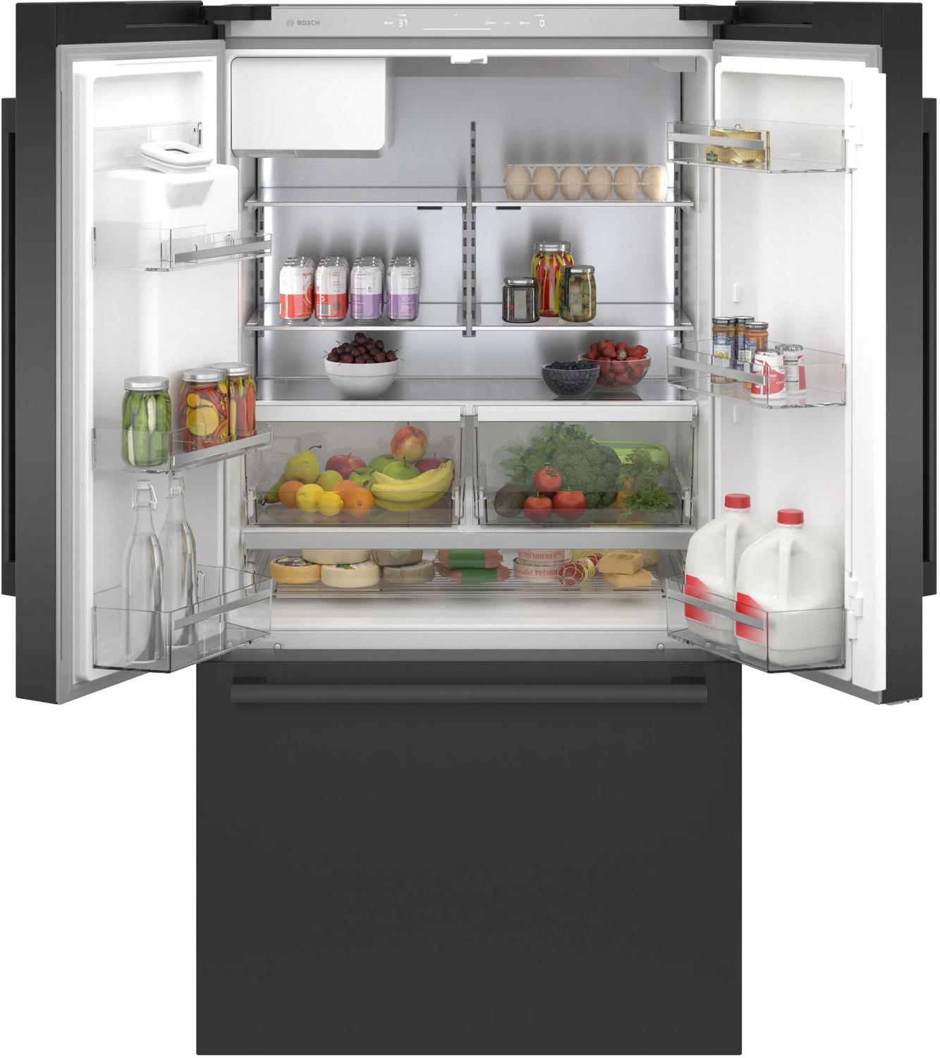 500 Series French Door Bottom Mount Refrigerator 36" Black Stainless Steel