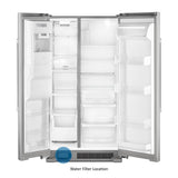 36-Inch Wide Side-by-Side Refrigerator with Exterior Ice and Water Dispenser - 25 Cu. Ft.