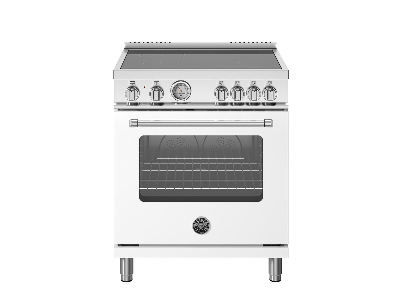 30 inch Induction Range, 4 Heating Zones, Electric Oven Bianco Matt