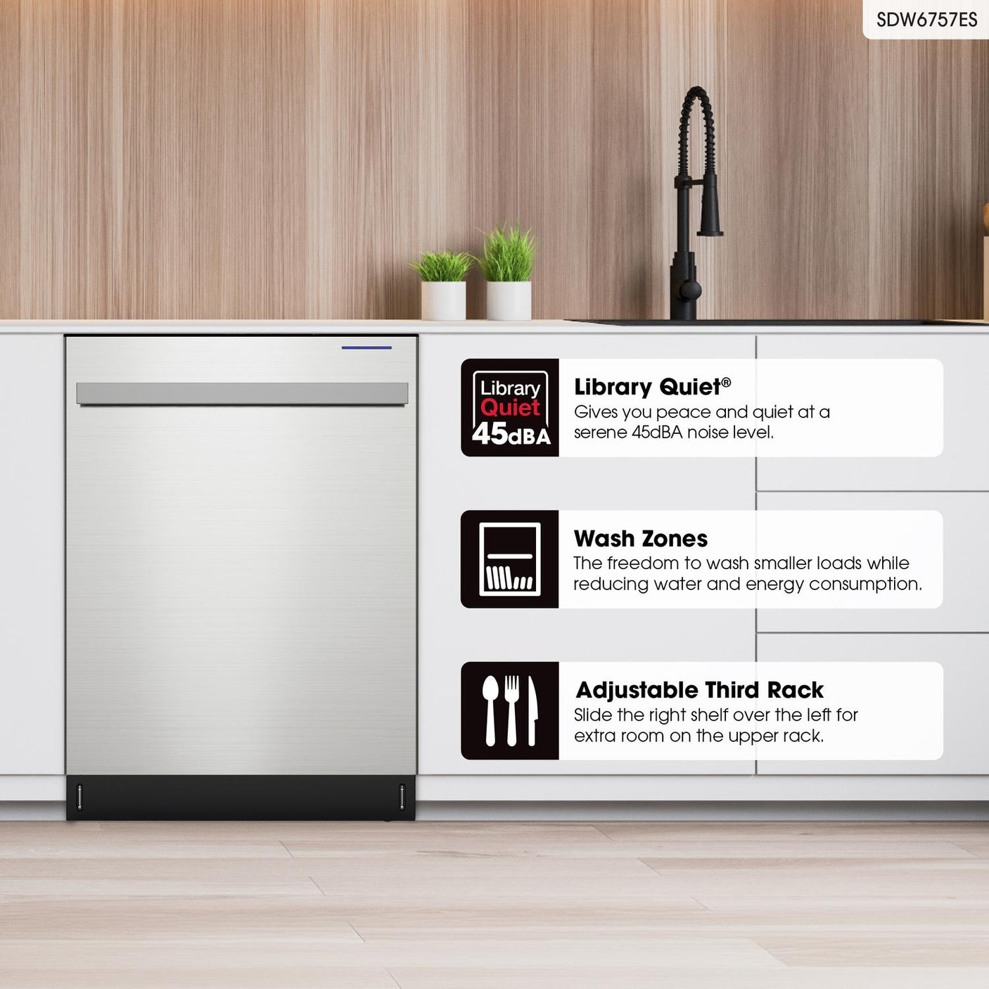 24 in. Slide-In Stainless Steel 45 dB Dishwasher