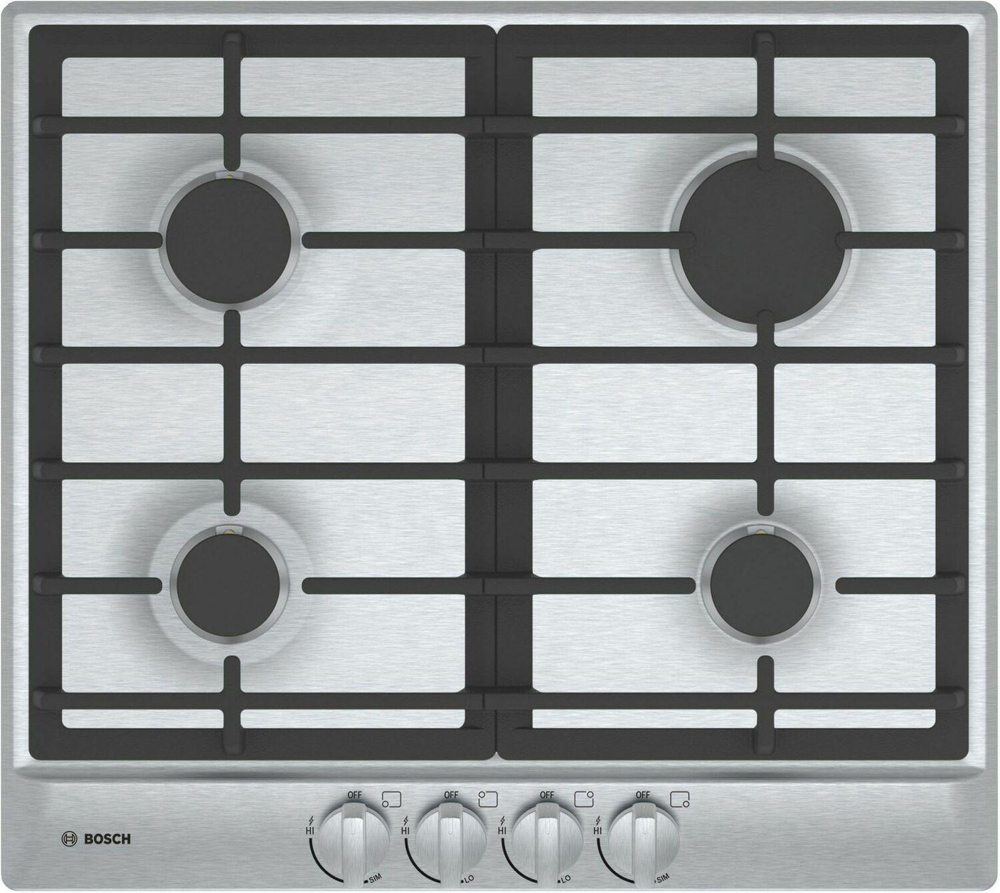 500 Series, 24" Gas Cooktop, 4 Burners, Stainless Steel