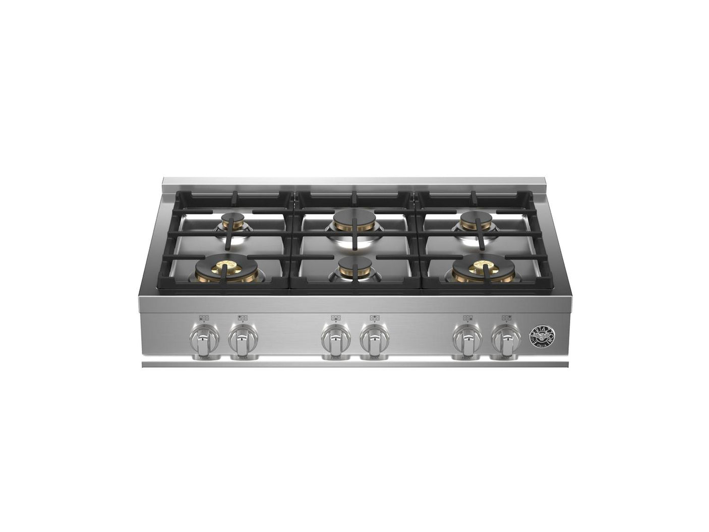 36 Gas Rangetop 6 brass burners Stainless Steel