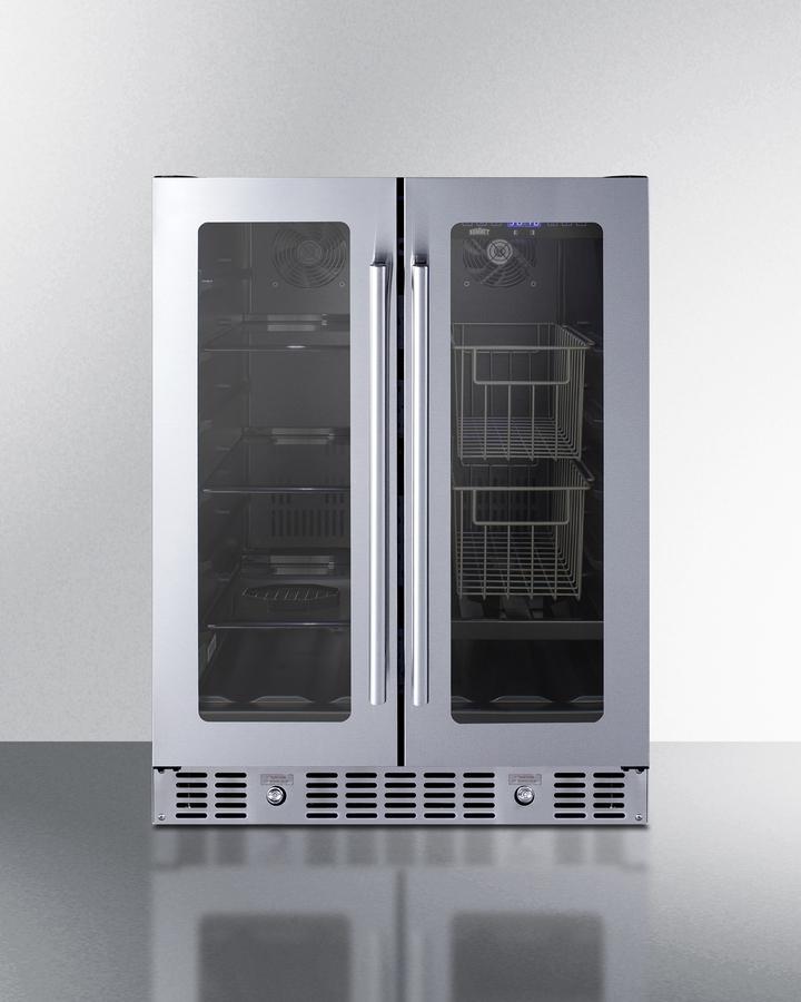 24" Built-in Dual-zone Produce Refrigerator, ADA Compliant