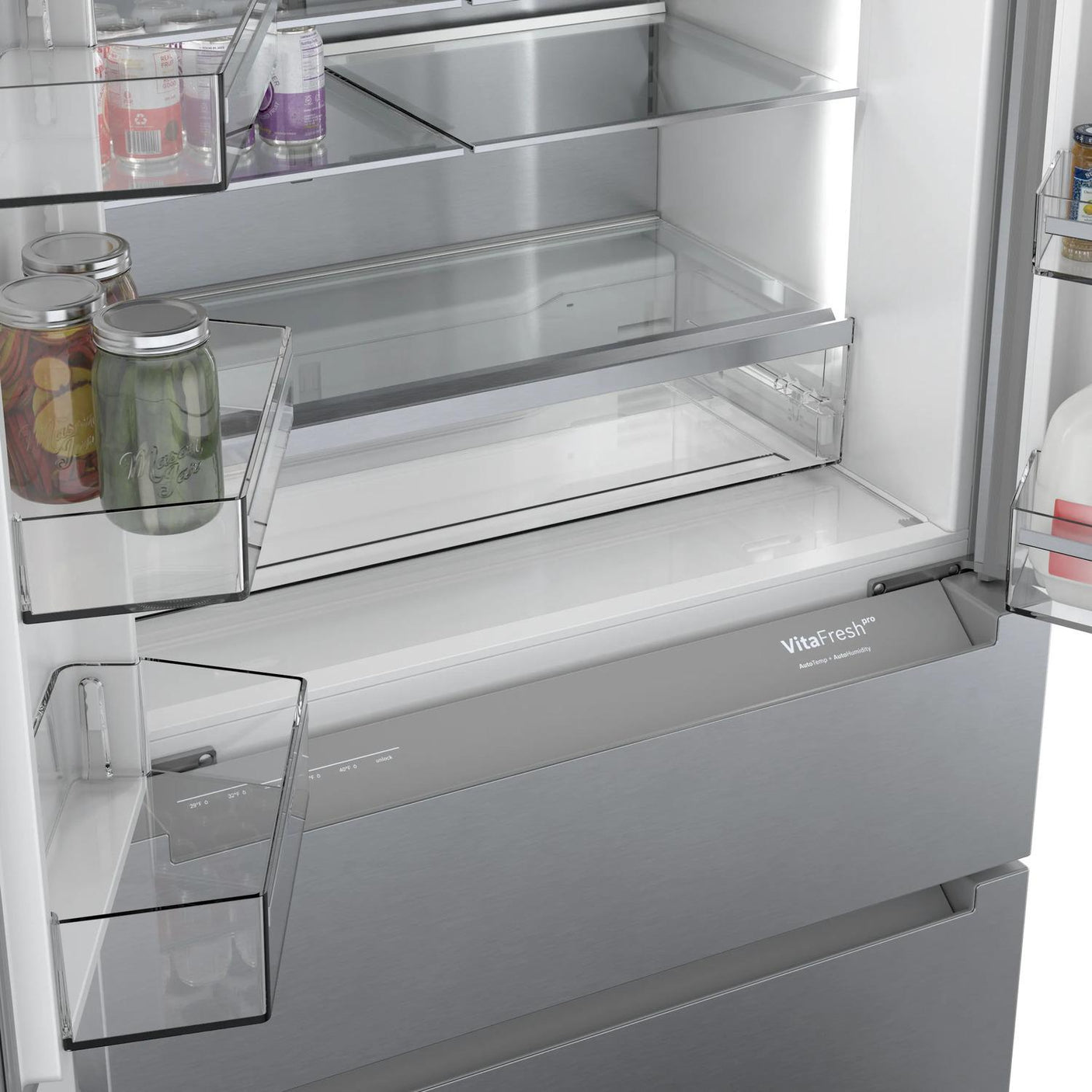 800 Series French Door Bottom Mount Refrigerator 36" Stainless steel (with anti-fingerprint)