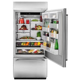 20.9 Cu. Ft. 36" Width Built-In Stainless Bottom Mount Refrigerator with Platinum Interior Design