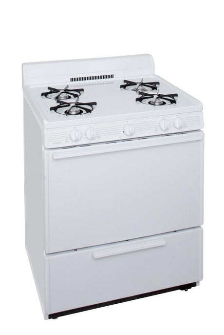 30 in. Freestanding Battery-Generated Spark Ignition Gas Range in White