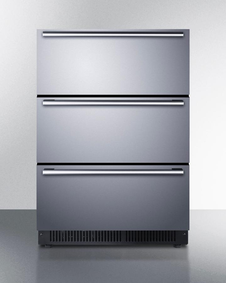 24" Wide Built-in 3-drawer All-refrigerator