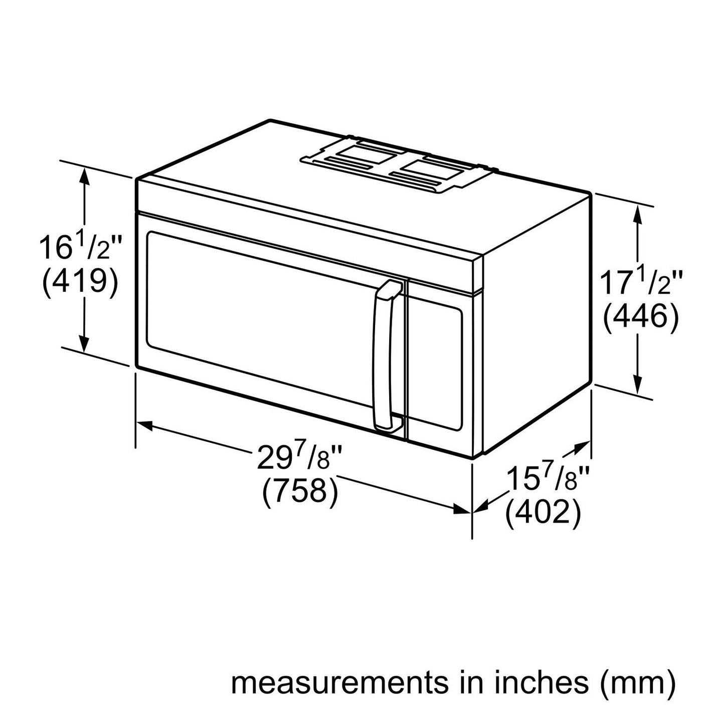 800 Series Over-The-Range Microwave 30" Left SideOpening Door, Stainless Steel