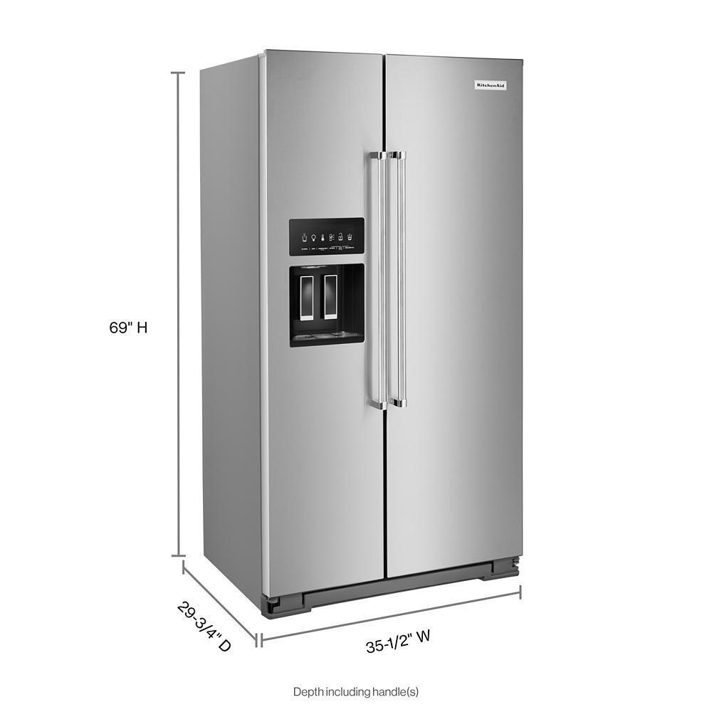 19.9 cu ft. Counter-Depth Side-by-Side Refrigerator with Exterior Ice and Water and PrintShield™ finish