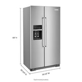 19.9 cu ft. Counter-Depth Side-by-Side Refrigerator with Exterior Ice and Water and PrintShield™ finish