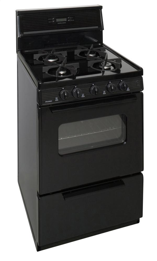 24 in. Freestanding Sealed Burner Spark Ignition Gas Range in Black