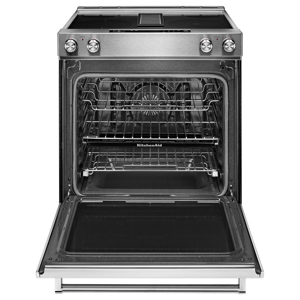 30-Inch 4-Element Electric Downdraft Slide-In Range