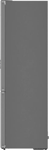 800 Series Free-standing fridge-freezer with freezer at bottom, glass door 24" Black, Total No Frost