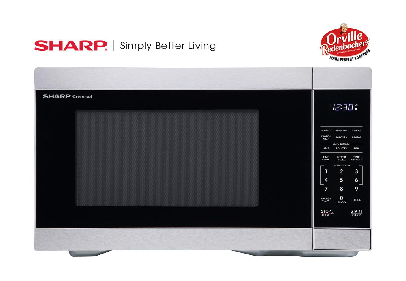 Sharp 1.1 cu. ft. 1000W Stainless Steel Countertop Microwave Oven