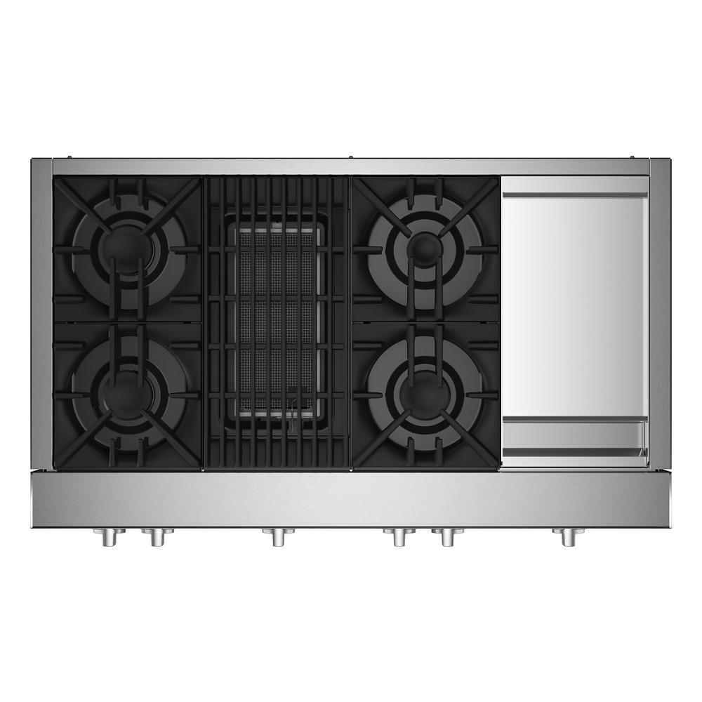 RISE™ 48" Gas Professional-Style Rangetop with Chrome-Infused Griddle and Grill