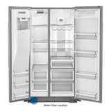 24.8 cu ft. Side-by-Side Refrigerator with Exterior Ice and Water and PrintShield™ finish