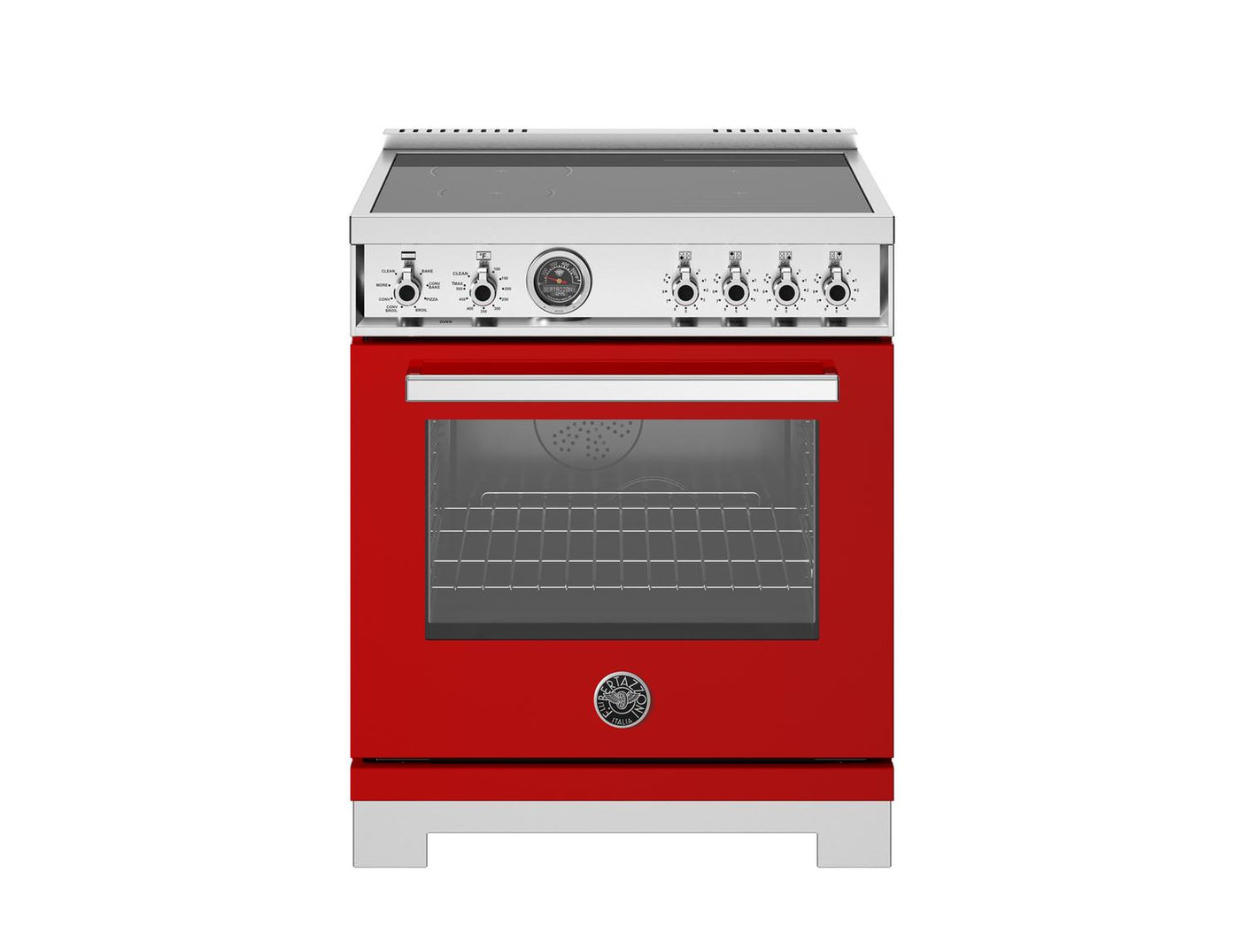 30 inch Induction Range, 4 Heating Zones, Electric Self-Clean Oven Rosso