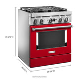 KitchenAid® 30'' Smart Commercial-Style Dual Fuel Range with 4 Burners