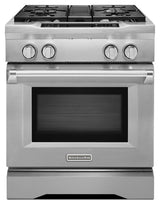 30'' 4-Burner Dual Fuel Freestanding Range, Commercial-Style Stainless Steel