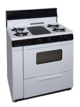 36 in. Freestanding Battery-Generated Spark Ignition Gas Range in White