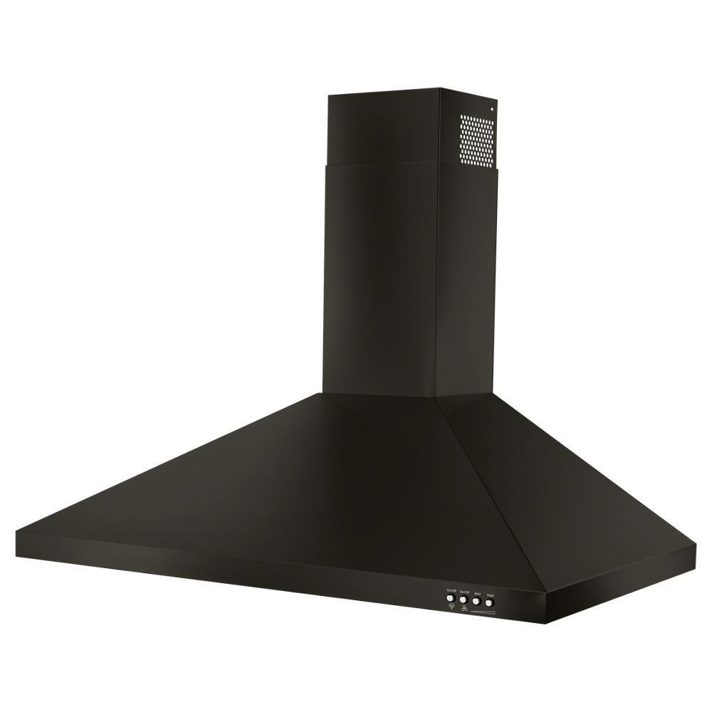 30" Contemporary Black Stainless Wall Mount Range Hood