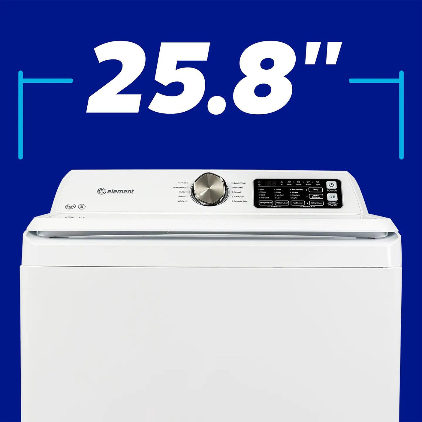 Element Electronics 4.1 cu. ft. 25.8inch Top Load Washing Machine - White (ETW4125CW)