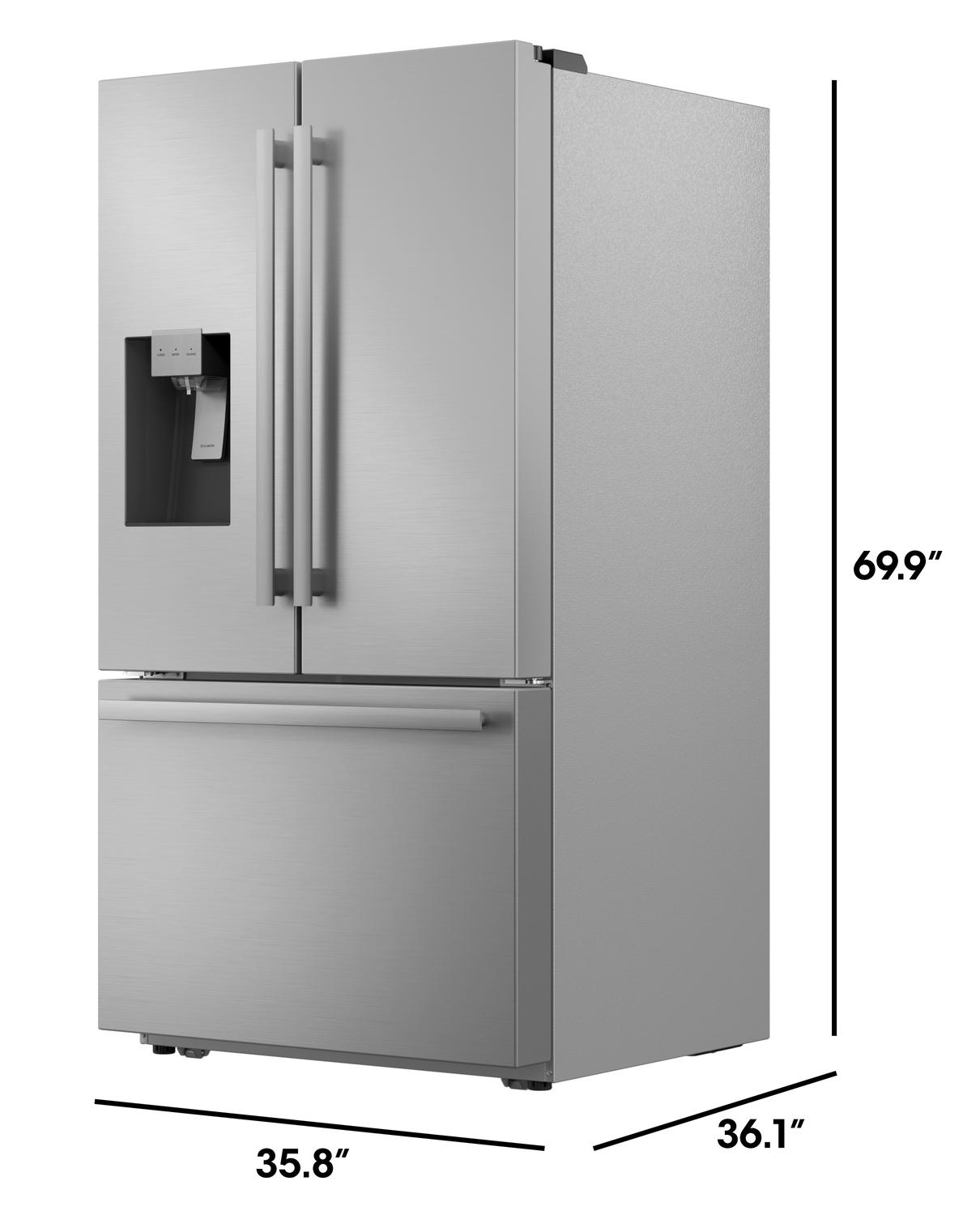 Sharp French 3-Door Refrigerator with Water Dispenser