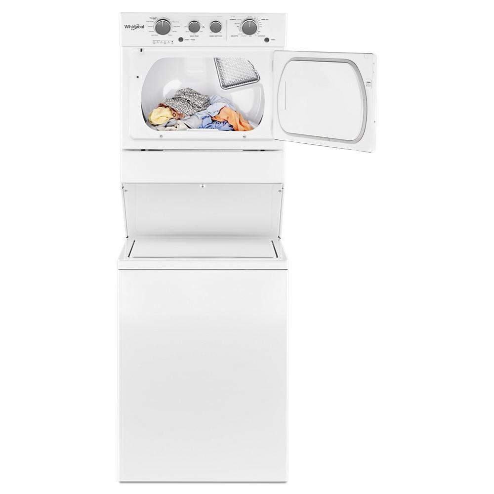 3.5 cu.ft Long Vent Gas Stacked Laundry Center 9 Wash cycles and Wrinkle Shield™