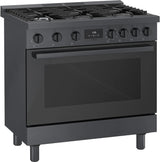 800 Series Dual Fuel Freestanding Range 36" Black Stainless Steel