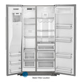 19.9 cu ft. Counter-Depth Side-by-Side Refrigerator with Exterior Ice and Water and PrintShield™ finish