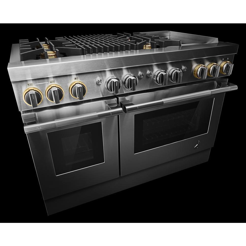 RISE™ 48" Dual-Fuel Professional-Style Range with Chrome-Infused Griddle and Grill