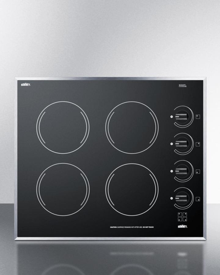 24" Wide 230v 4-burner Radiant Cooktop