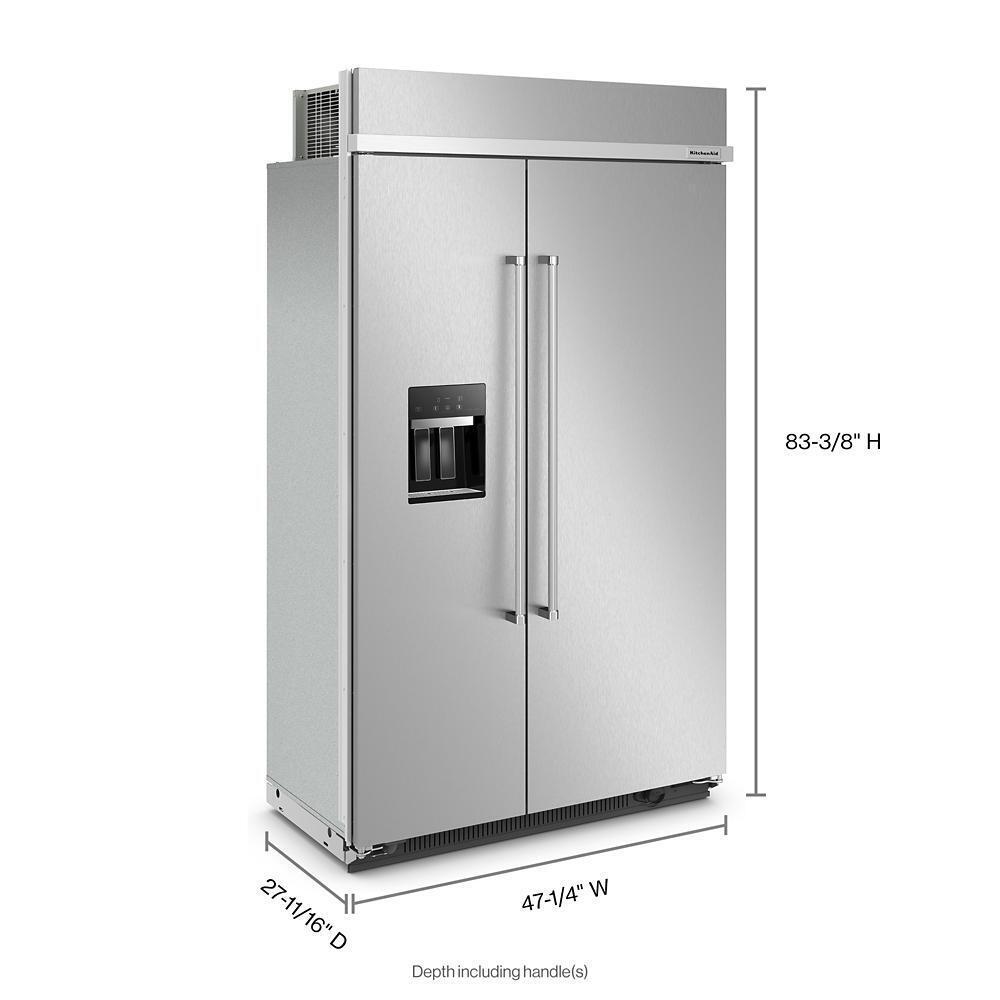 29.4 Cu. Ft. 48" Built-In Side-by-Side Refrigerator with Ice and Water Dispenser