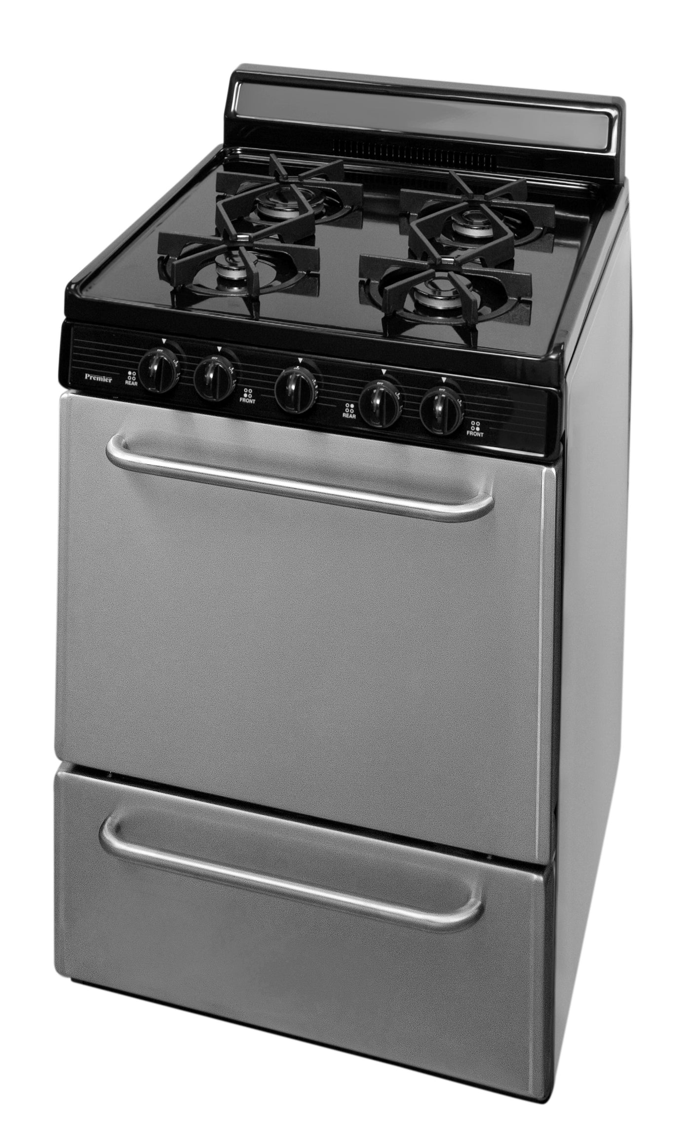 24" Freestanding Sealed Burner Gas Range in Stainless Steel