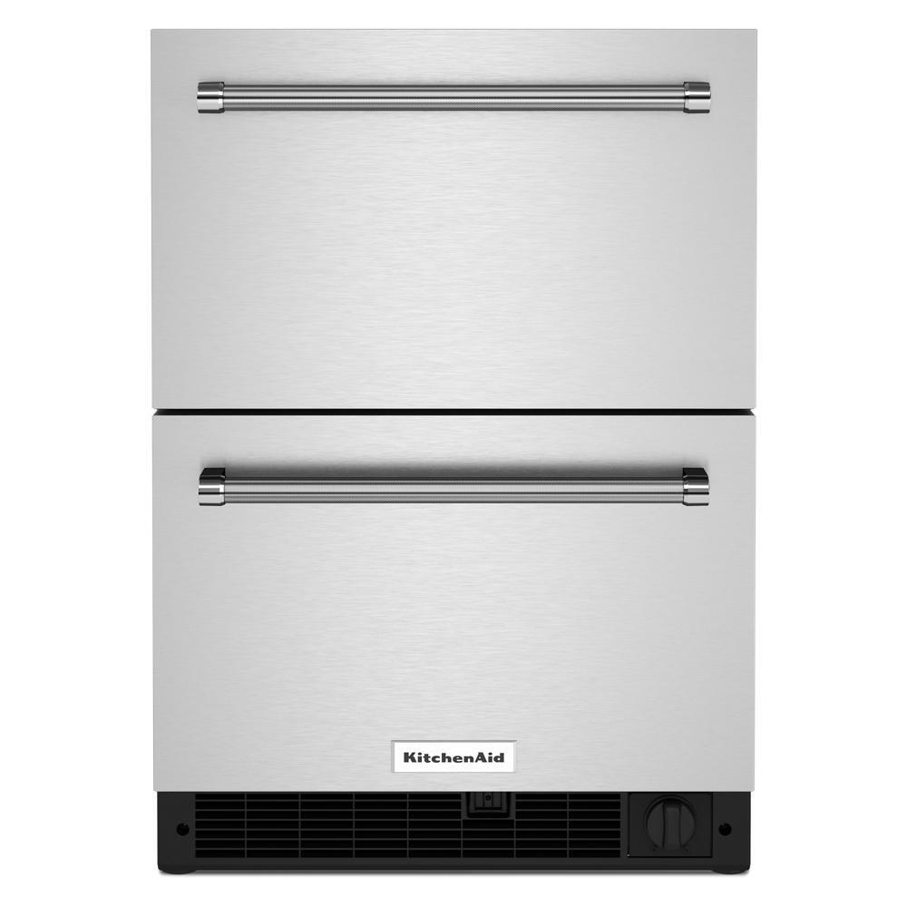 24" Stainless Steel Undercounter Double-Drawer Refrigerator/Freezer