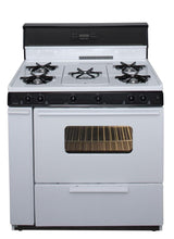 36 in. Freestanding Gas Range with 5th Burner and Griddle Package in White
