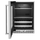 24" Beverage Center with Glass Door and Metal-Front Racks