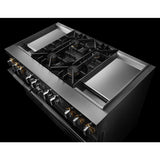 RISE™ 48" Dual-Fuel Professional Range with Dual Chrome-Infused Griddles