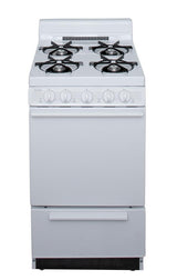 20 in. Freestanding Battery-Generated Spark Ignition Gas Range in White