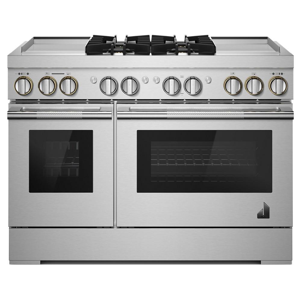 RISE™ 48" Dual-Fuel Professional Range with Dual Chrome-Infused Griddles