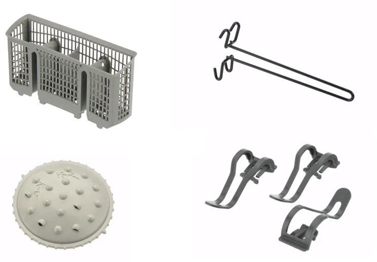 Dishwasher Accessory Kit with Extra Tall Item Sprinkler, Vase/Bottle Holder, 3 Plastic Item Clips and Small Item Basket - Main Lineup